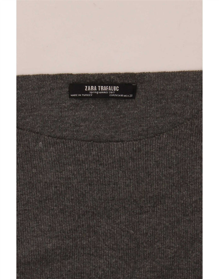 Zara Dame Oversized Top Langærmet UK 14 Medium Grå