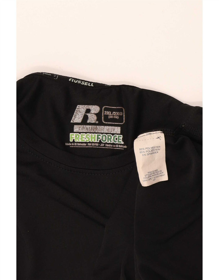 Russell Athletic Herre Dri-Power T-Shirt Top 2XL Sort Polyester