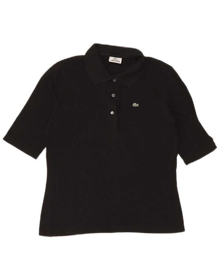 Lacoste Dame Polo Shirt Størrelse 42 Stor Sort Bomuld