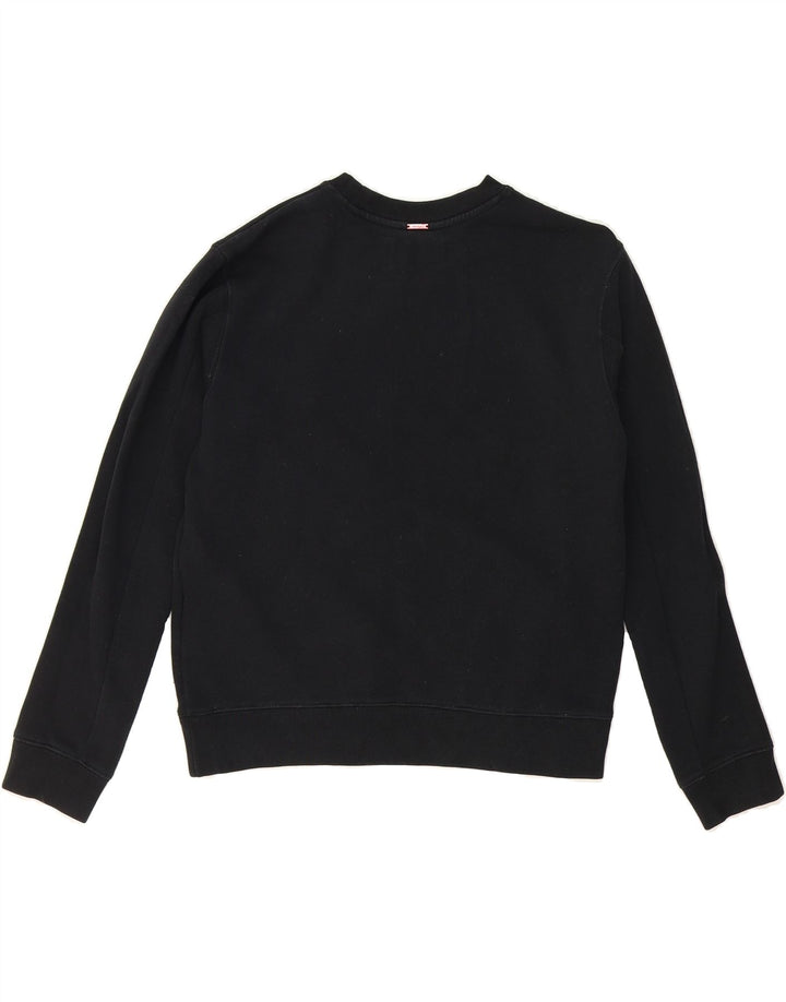 REPLAY Womens Graphic Sweatshirt Jumper UK 10 Small Black Cotton Vintage Replay and Second-Hand Replay from Messina Hembry 