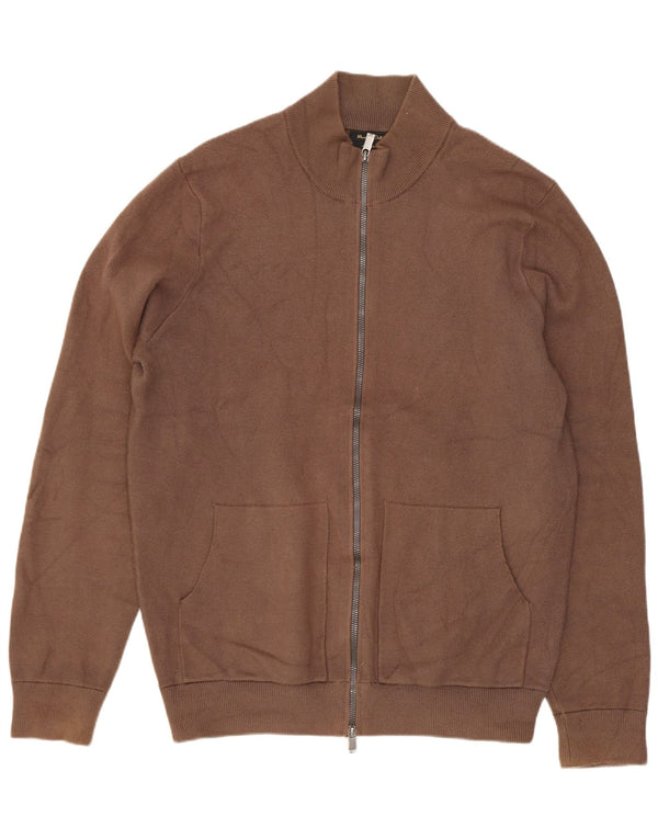 Massimo Dutti Herre Cardigan Sweater Stor Brun Viscose