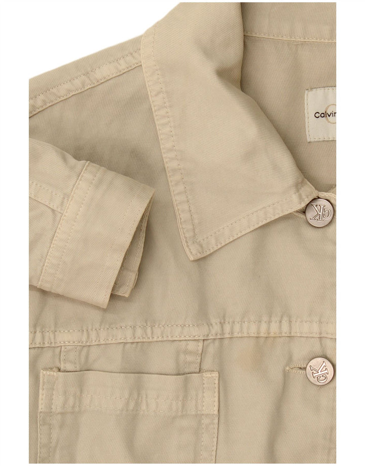 Calvin Klein Dame Denim Jacket UK 14 Medium Beige