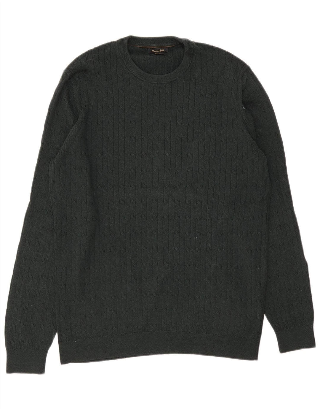 Massimo Dutti Herre sweater med rund hals XL Grøn bomuld