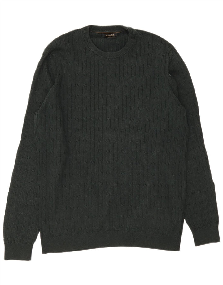 Massimo Dutti Herre sweater med rund hals XL Grøn bomuld
