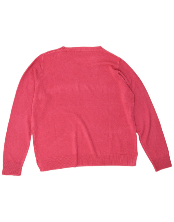 Marks & Spencer Dame Boat Neck Jumper Sweater UK 18 XL Pink Akryl