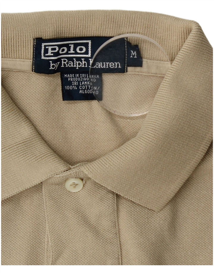 POLO RALPH LAUREN Mens Polo Shirt Medium Beige Cotton