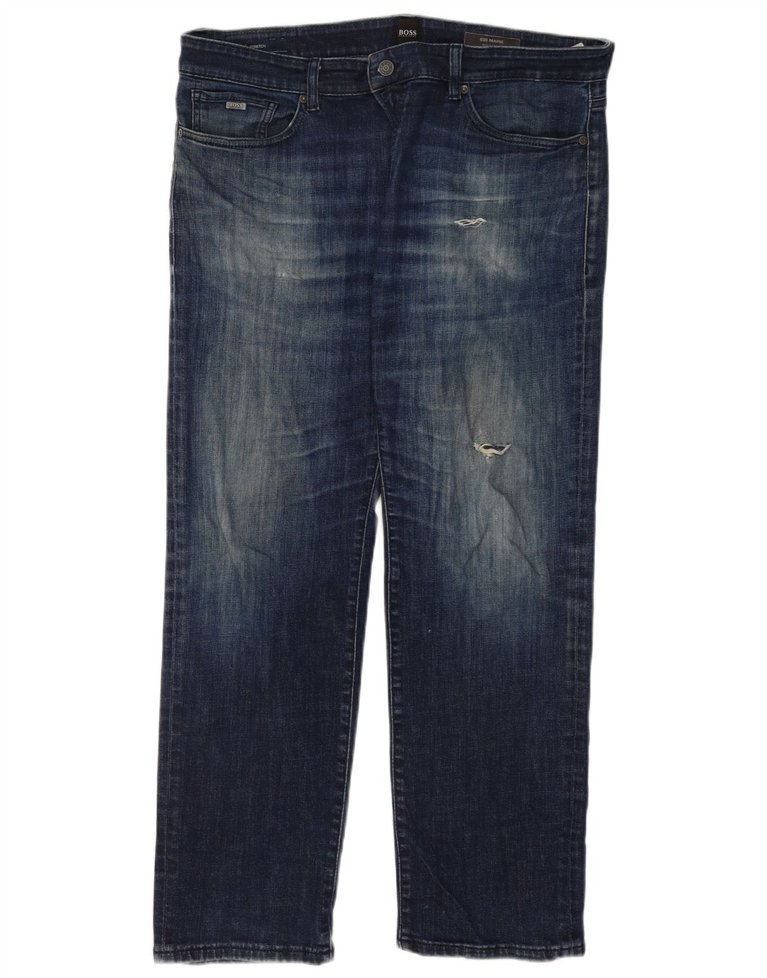 Hugo Boss almindelige lige jeans til kvinder W36 L32 blå bomuld