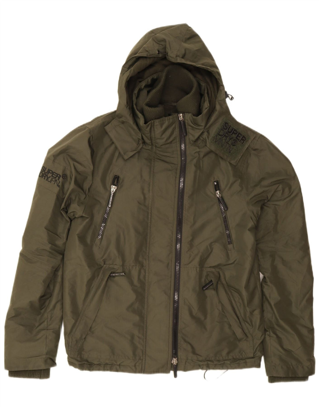 Superdry Windbreaker-jakke med hætte til mænd UK 38 Medium Khaki