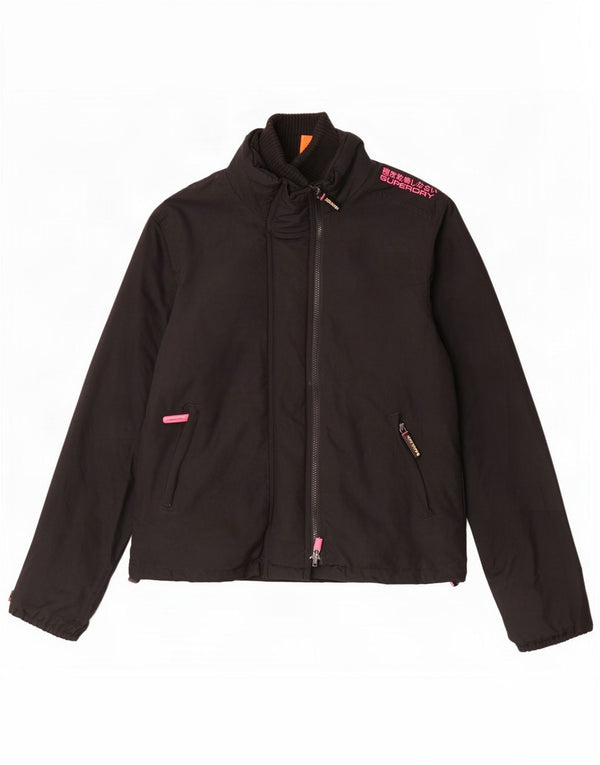 Superdry Womens The Windcheater regnjakke UK 18 XL sort nylon