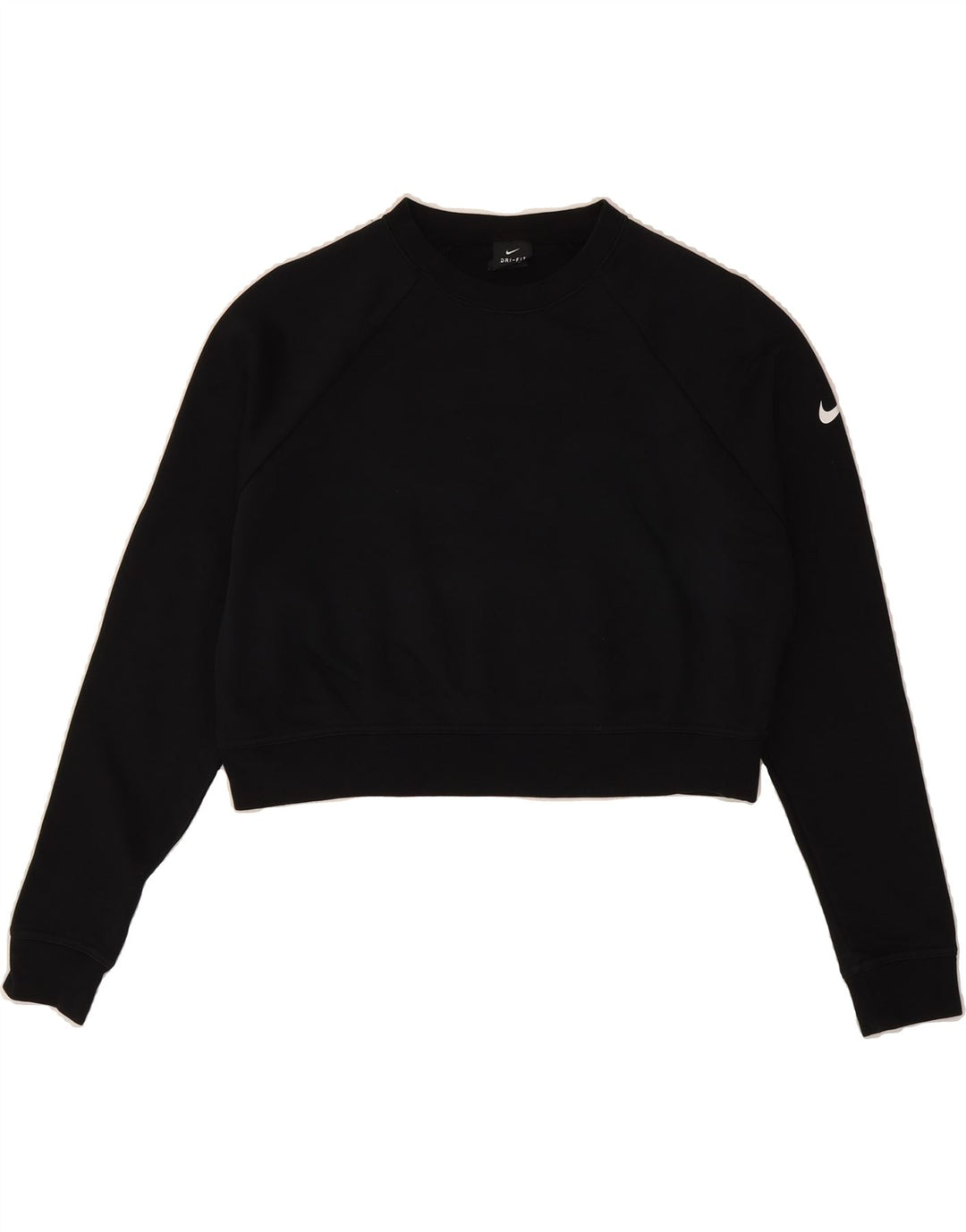 NIKE Womens Dri Fit Oversized Crop Sweatshirt Jumper UK 10 Small Black Vintage Nike and Second-Hand Nike from Messina Hembry 