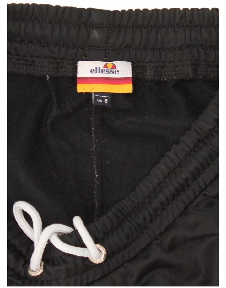 Ellesse Womens Graphic Sports Shorts UK 8 Small Black Polyester