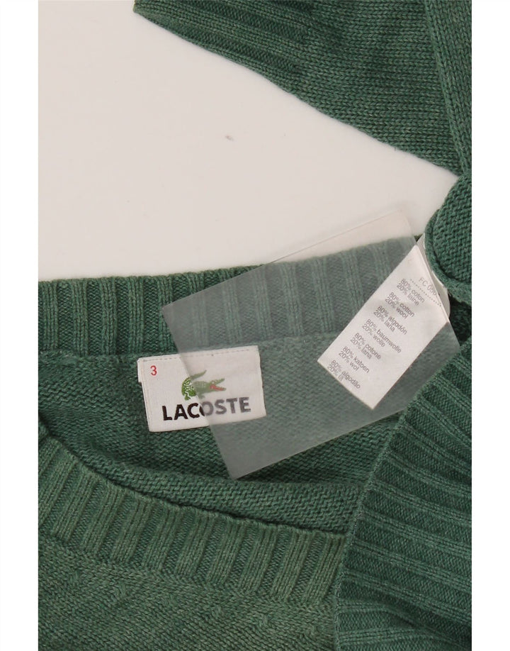 Lacoste Herre V-hals sweater str. 3 Lille grøn bomuld
