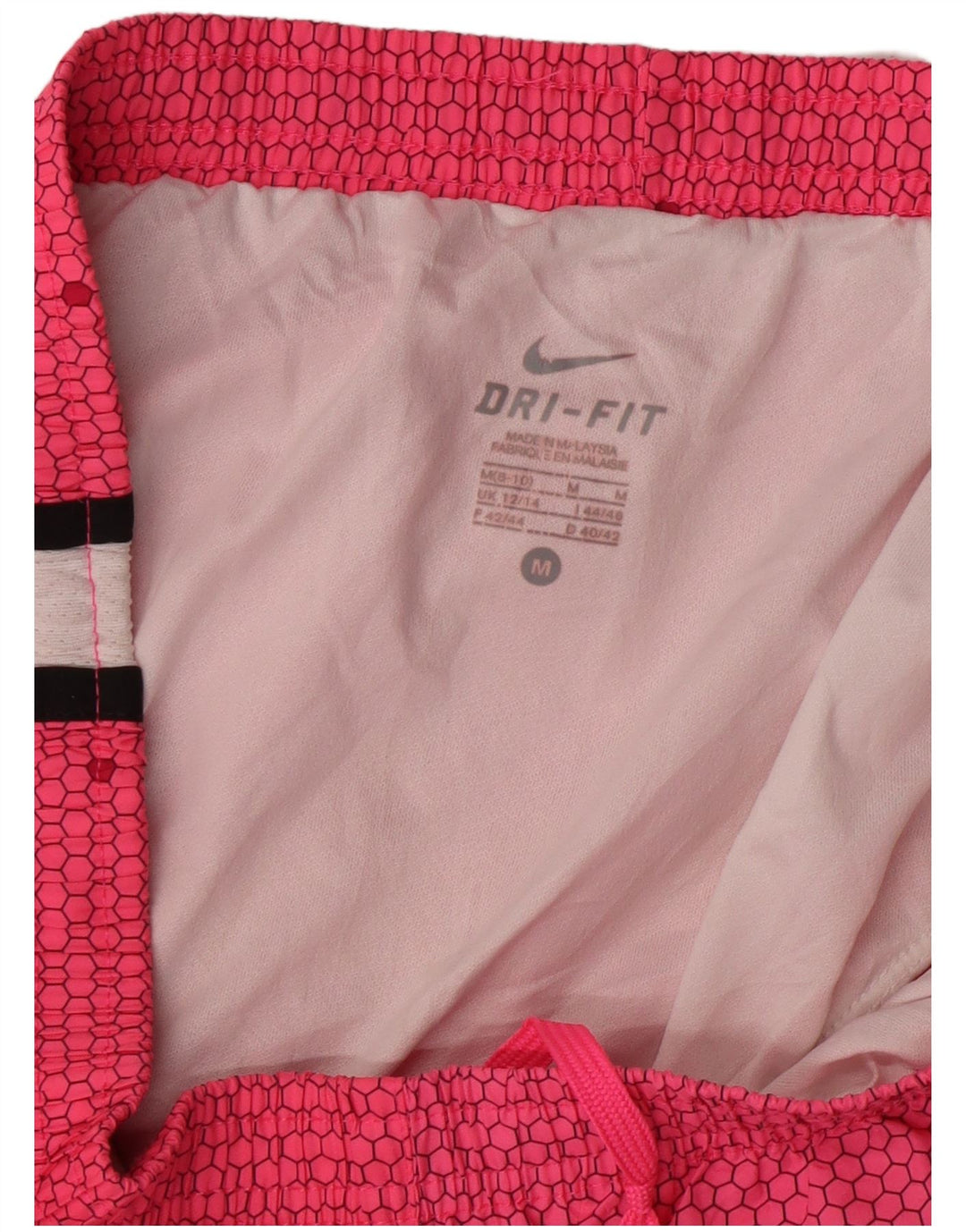 NIKE Dri Fit sportsshorts til kvinder UK 12/14 Medium Pink Colourblock