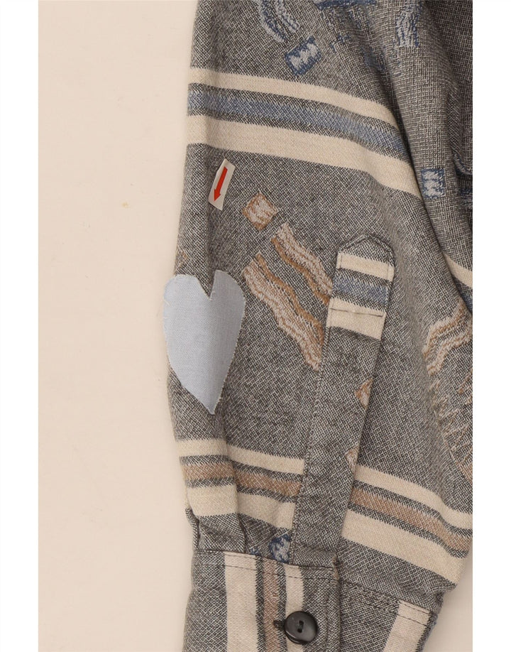 Vintage herre flannel skjorte stor grå stribet