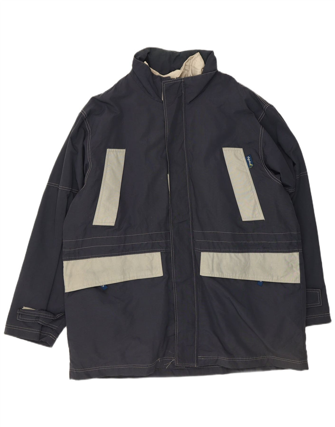 AUSTRALIAN L'ALPINA Windbreaker frakke til mænd UK 42 XL Navy Blue Polyester