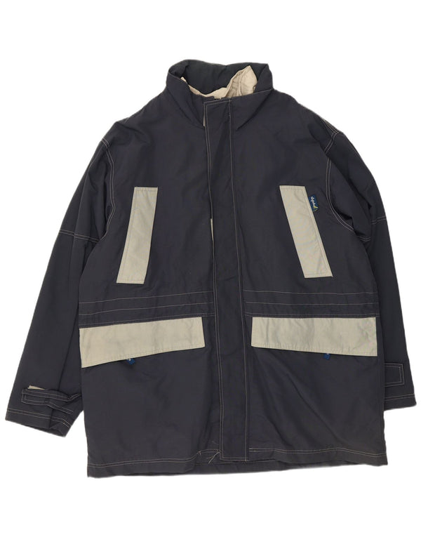 AUSTRALIAN L'ALPINA Windbreaker frakke til mænd UK 42 XL Navy Blue Polyester