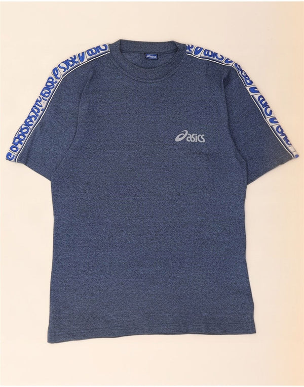 Asics Herre Grafisk T-Shirt Top Stor Blå Colourblock Bomuld
