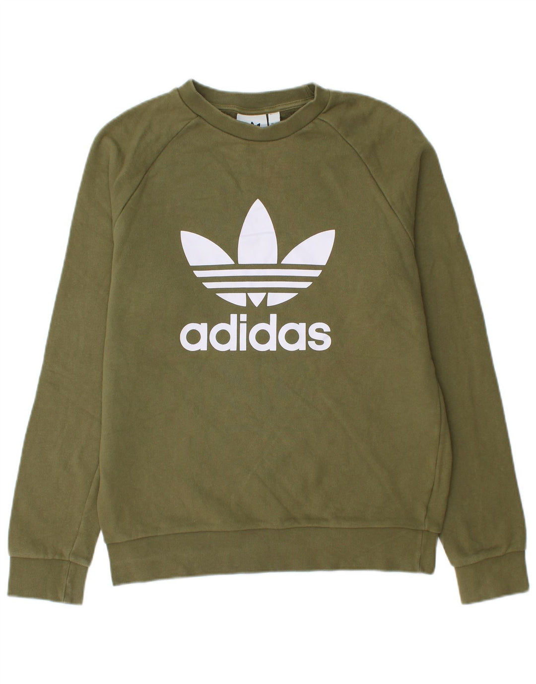 Adidas grafisk sweatshirt til mænd, lille Khaki Bomuld