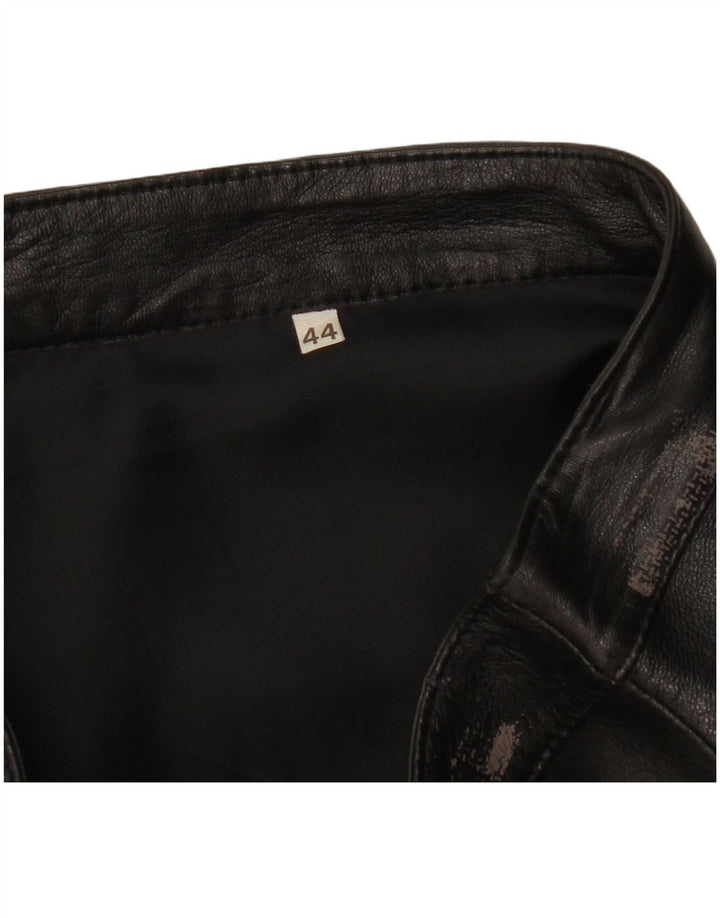 VINTAGE lædernederdel til kvinder IT 44 Medium W28 sort læder