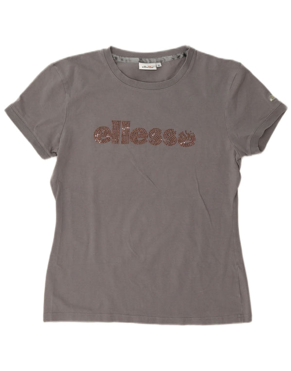 Ellesse Dame Grafisk T-Shirt Top UK 18 XL Grå