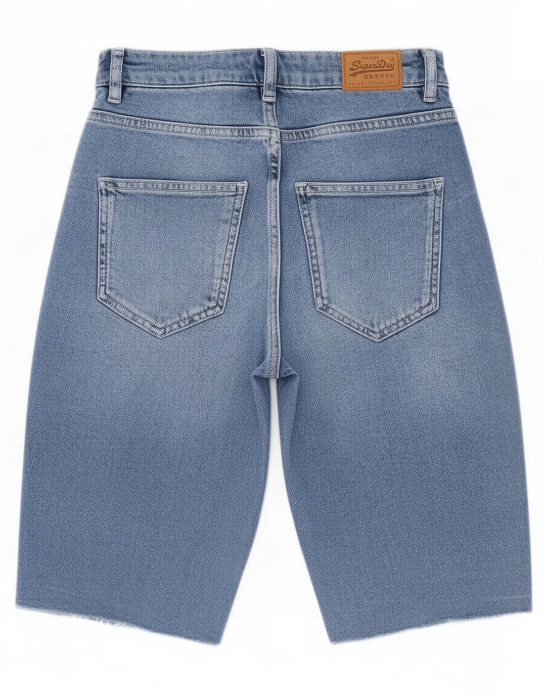 Superdry denimshorts til kvinder W28 mellemblå bomuld