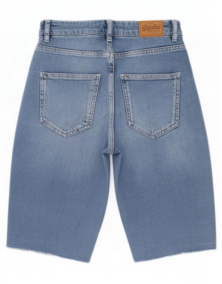 Superdry denimshorts til kvinder W28 mellemblå bomuld