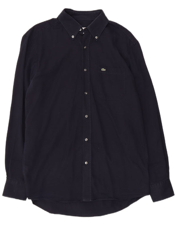 LACOSTE Herre Regular Fit skjorte størrelse 40 Medium marineblå bomuld