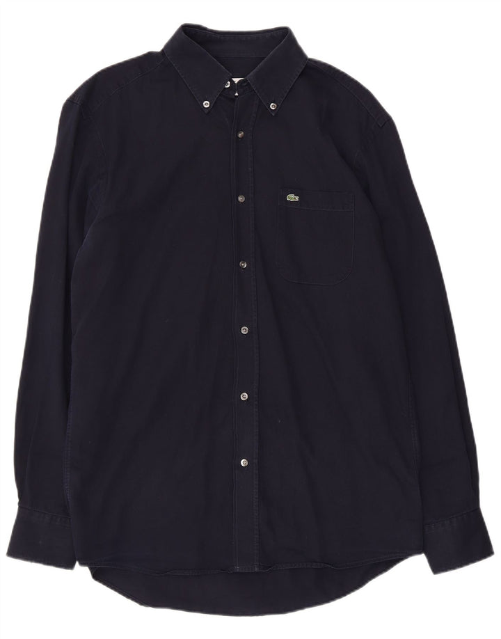 LACOSTE Herre Regular Fit skjorte størrelse 40 Medium marineblå bomuld