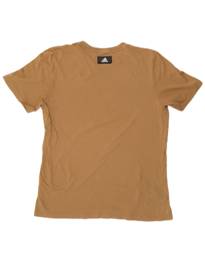 Adidas grafisk t-shirt til mænd, medium beige bomuld
