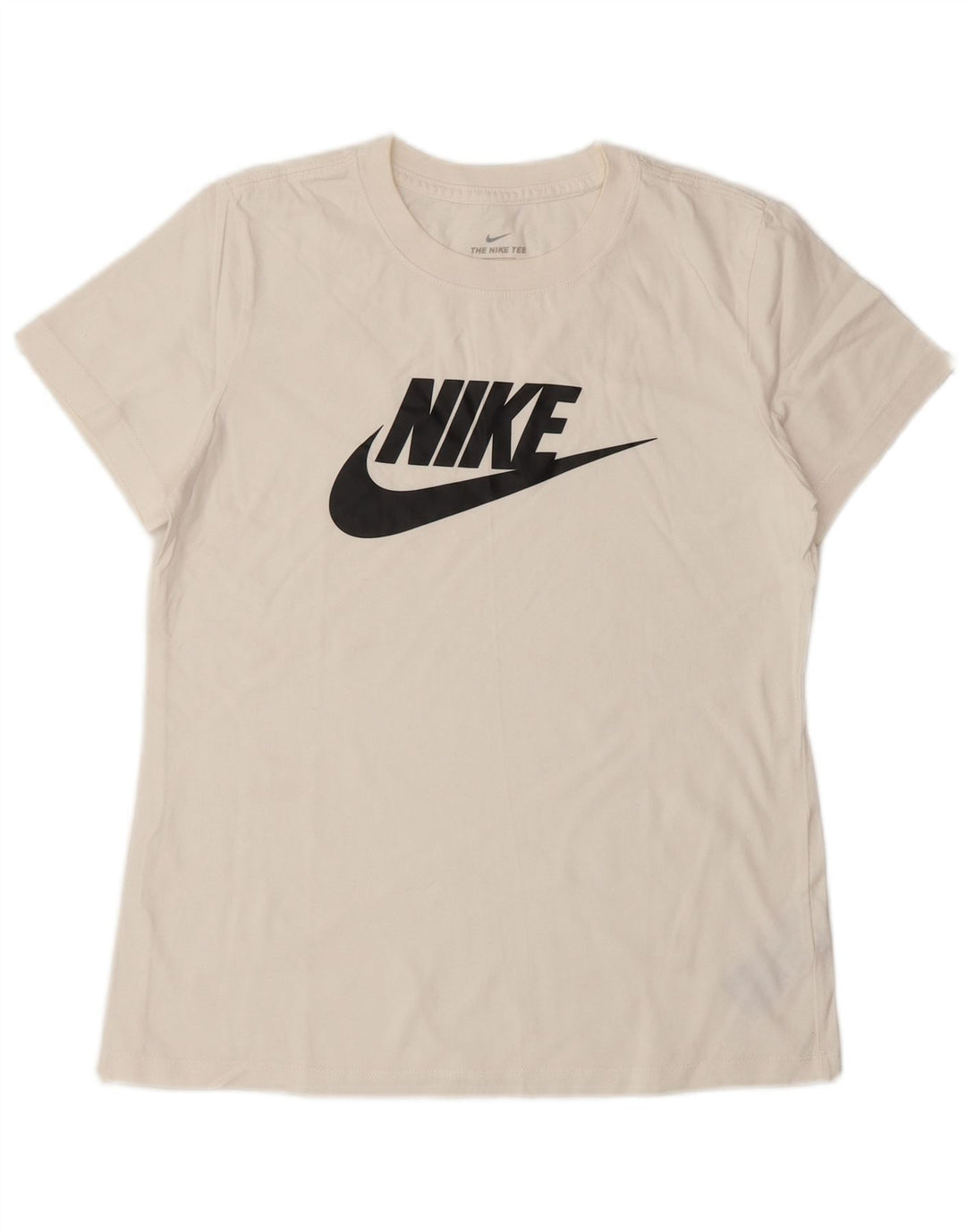 NIKE Grafisk T-shirt top til kvinder UK 10 Lille hvid bomuld
