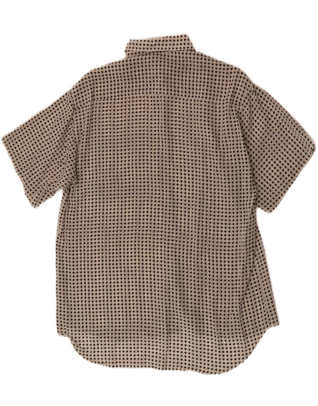 Vintage Dame Longline kortærmet skjorte UK 16 Large White Houndstooth