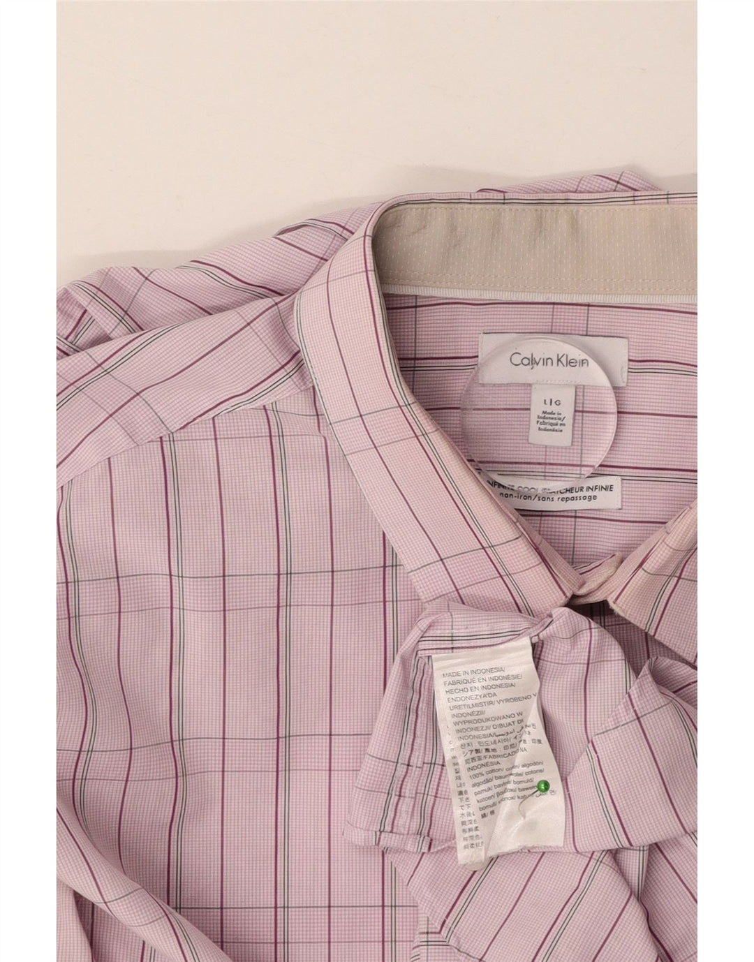 CALVIN KLEIN Herreskjorte Stor pink ternet bomuld