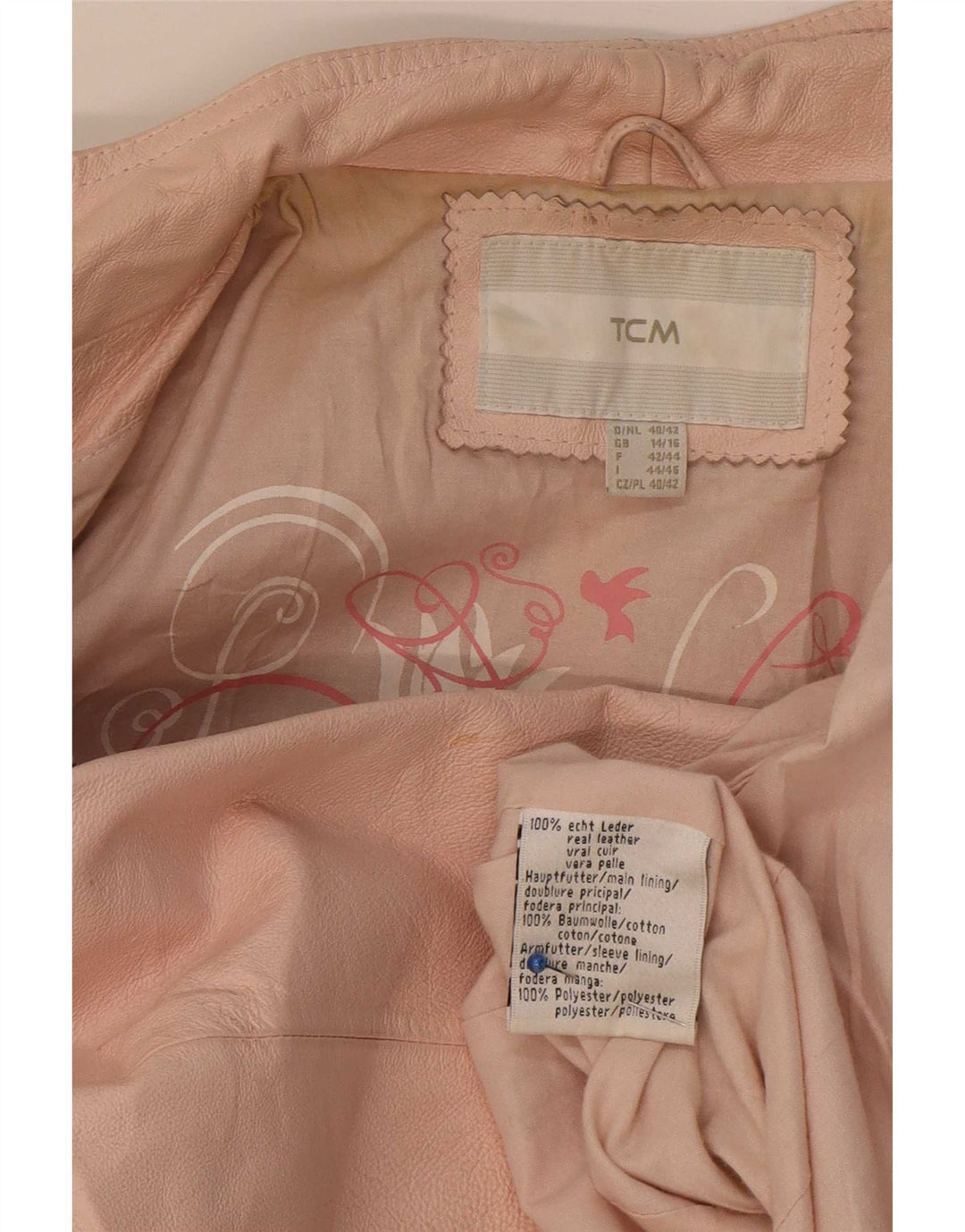 TCM Dame Læderjakke UK 14/16 Large Pink