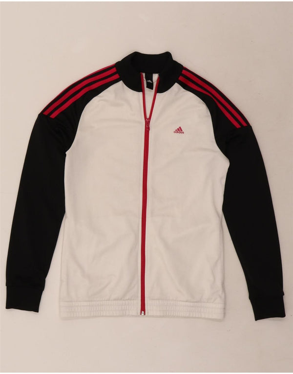 Adidas piger træningsdragt topjakke 14-15 år Hvid Colourblock Polyester