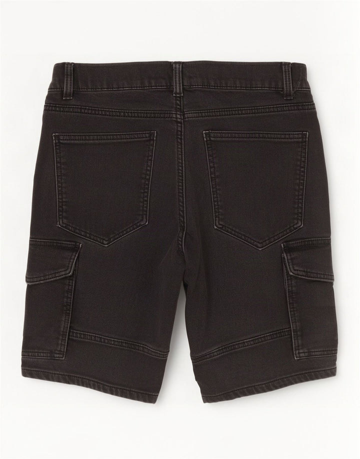 Zara Herre Cargo Denim Shorts EU 42 Large W32 Grå Bomuld