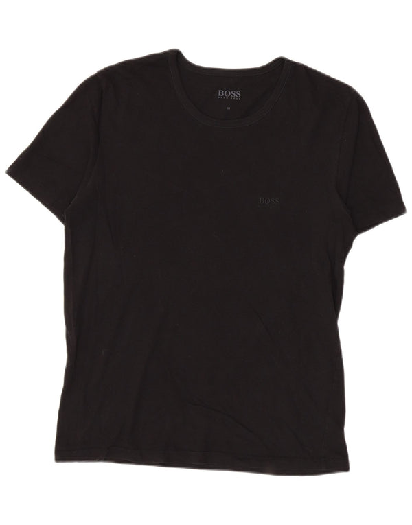 Hugo Boss Herre T-Shirt Top Medium Sort Bomuld