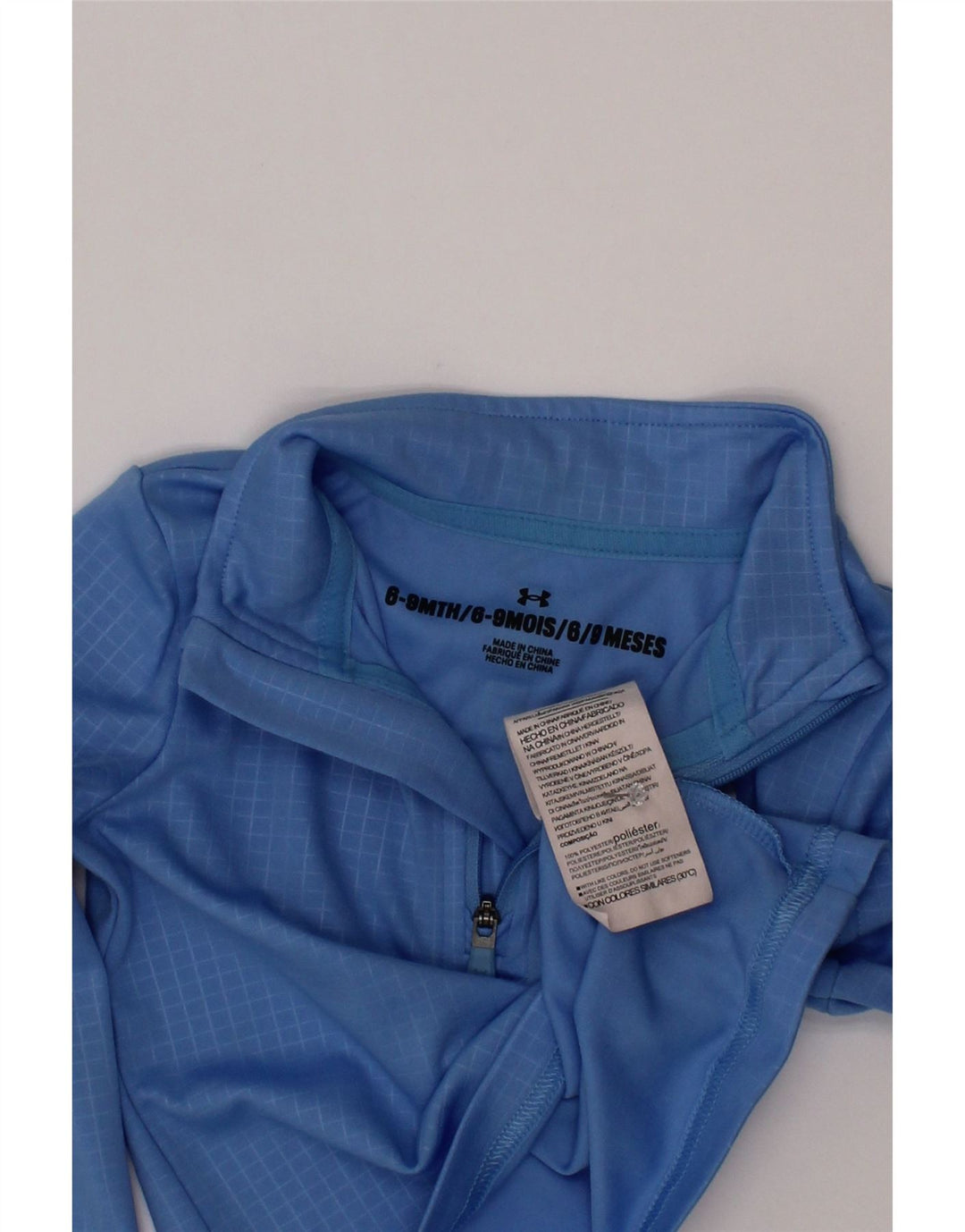 Under Armour Baby Boys Pullover Træningsdragt Top 6-9 måneder Blå Gingham