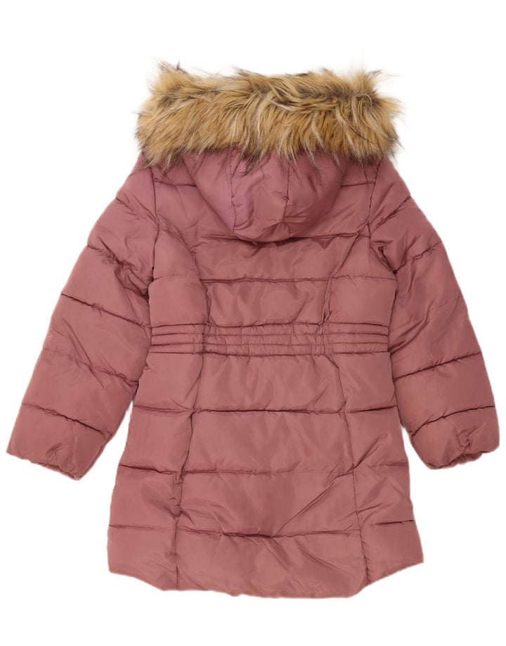 Dkny Piger Hætte Vatteret Frakke 10-11 År Medium Pink Polyester