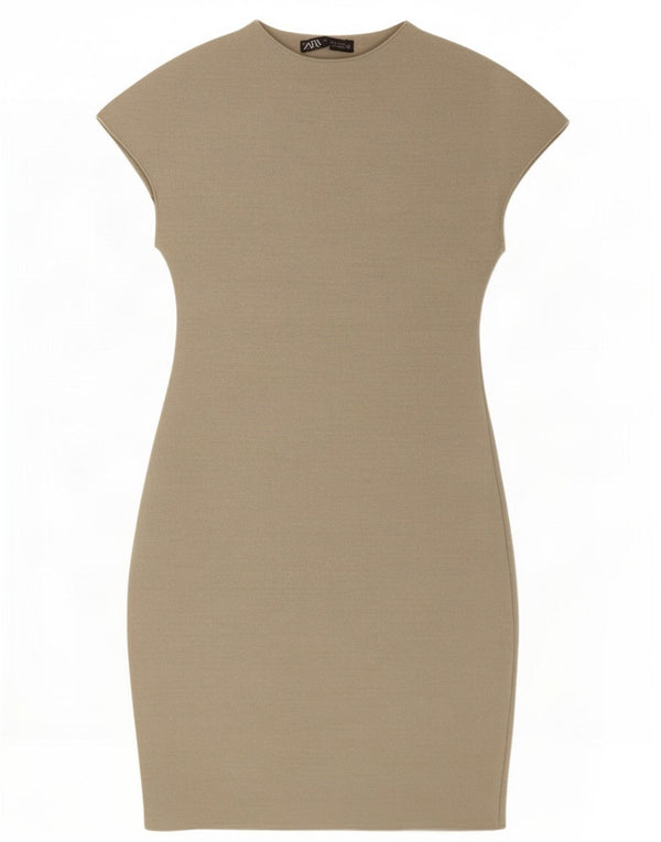 Zara Womens Bodycon Dress UK 8 Small Grey Viscose