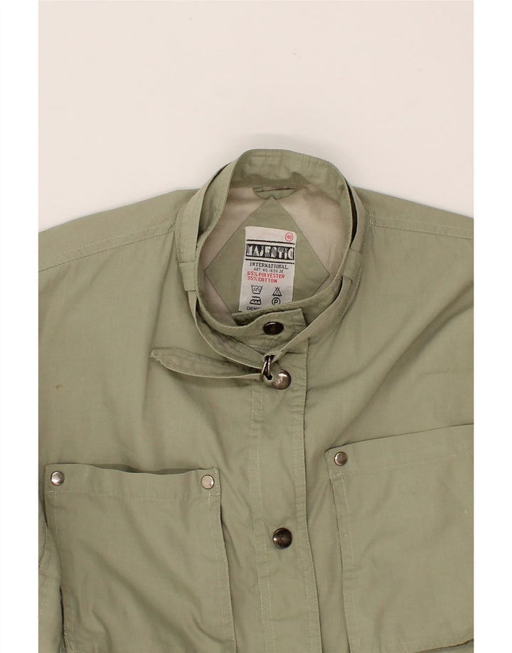 MAJESTIC Womens Utility Jacket IT 40 Small Green Polyester Vintage Majestic and Second-Hand Majestic from Messina Hembry 