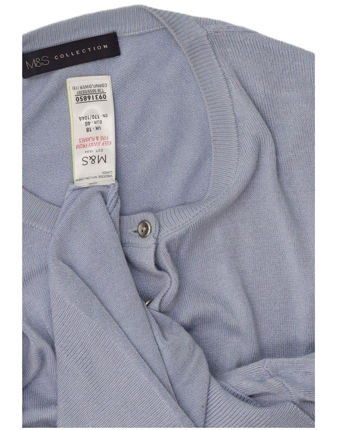 MARKS & SPENCER oversized cardigan sweater til kvinder UK 18 XL Blå viskose