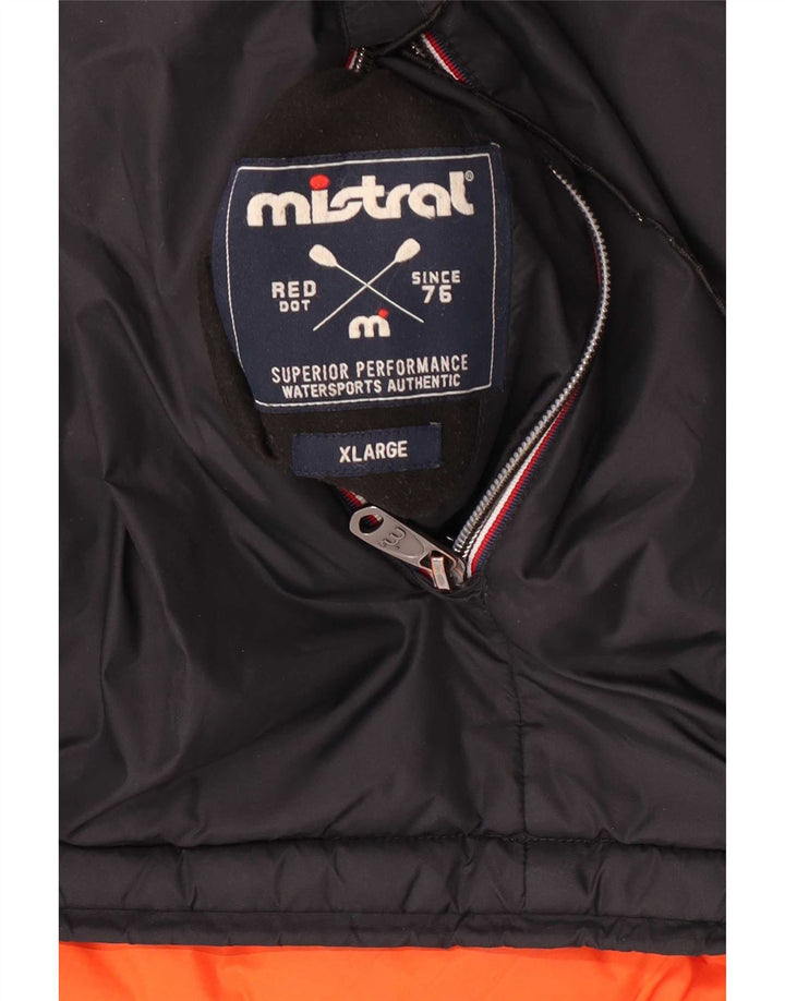Mistral Herre Hætte Vendbar Windbreaker Jacket UK 42 XL Sort Polyamid