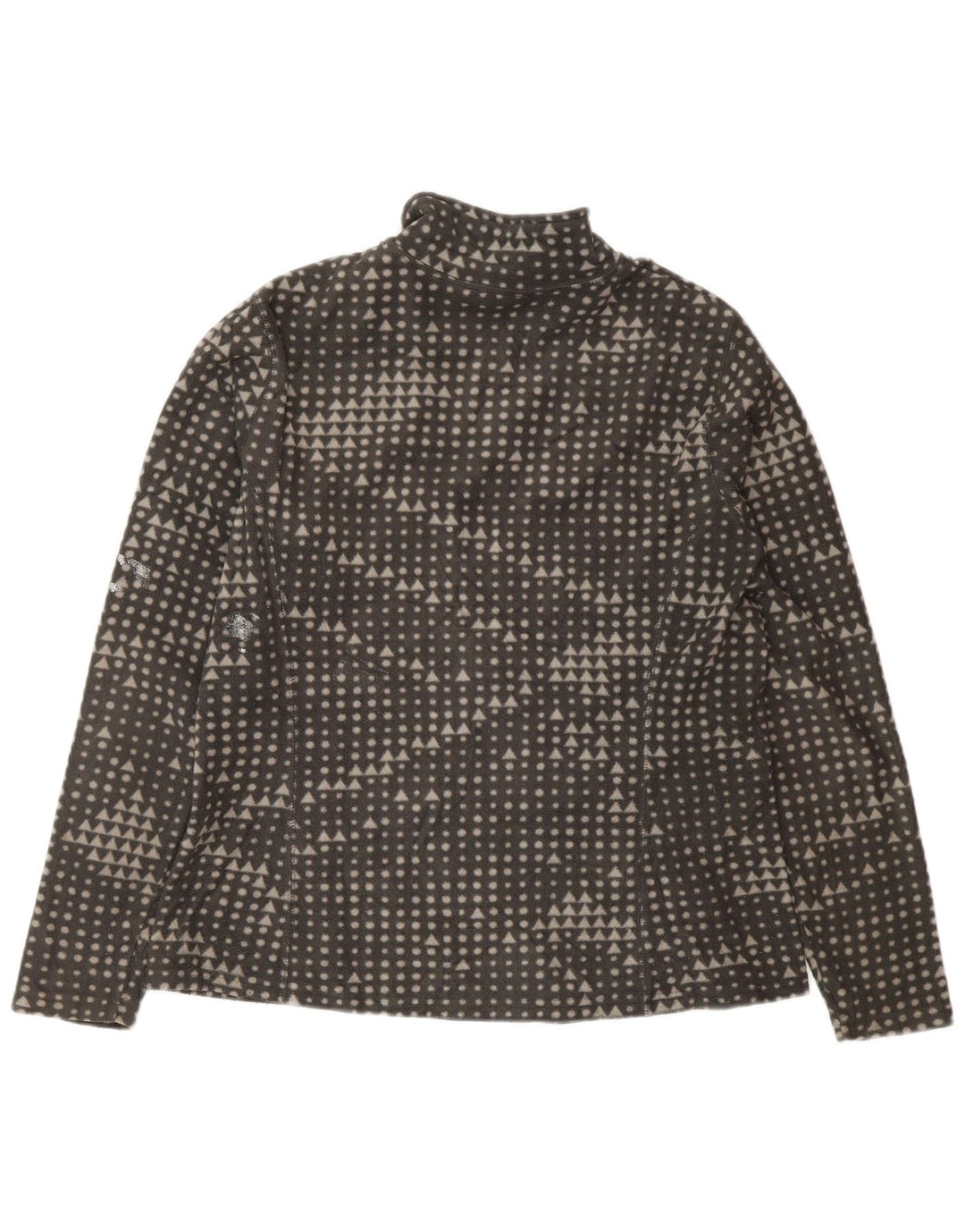 Eddie Bauer Dame Fleecejakke UK 14 Medium Grå Geometrisk Polyester