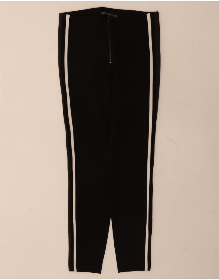 Zara Træningsdragtsbukser til kvinder UK 12 Medium Sort Colourblock Viscose