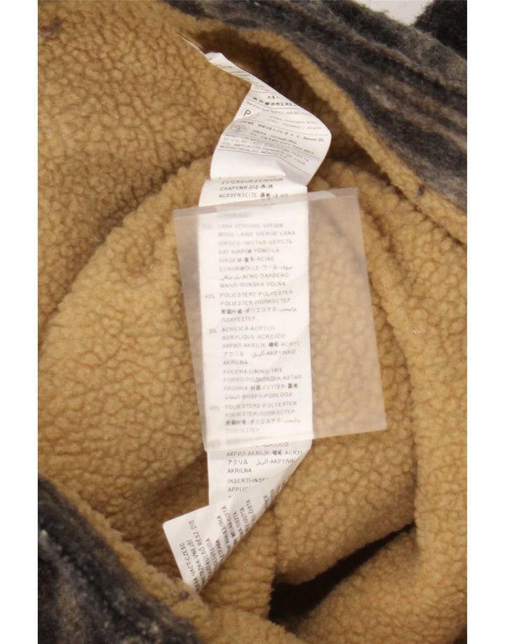 Playlife Dame Sherpa Duffle Bomber Jacket UK 16 Large Brown Plaid Classic