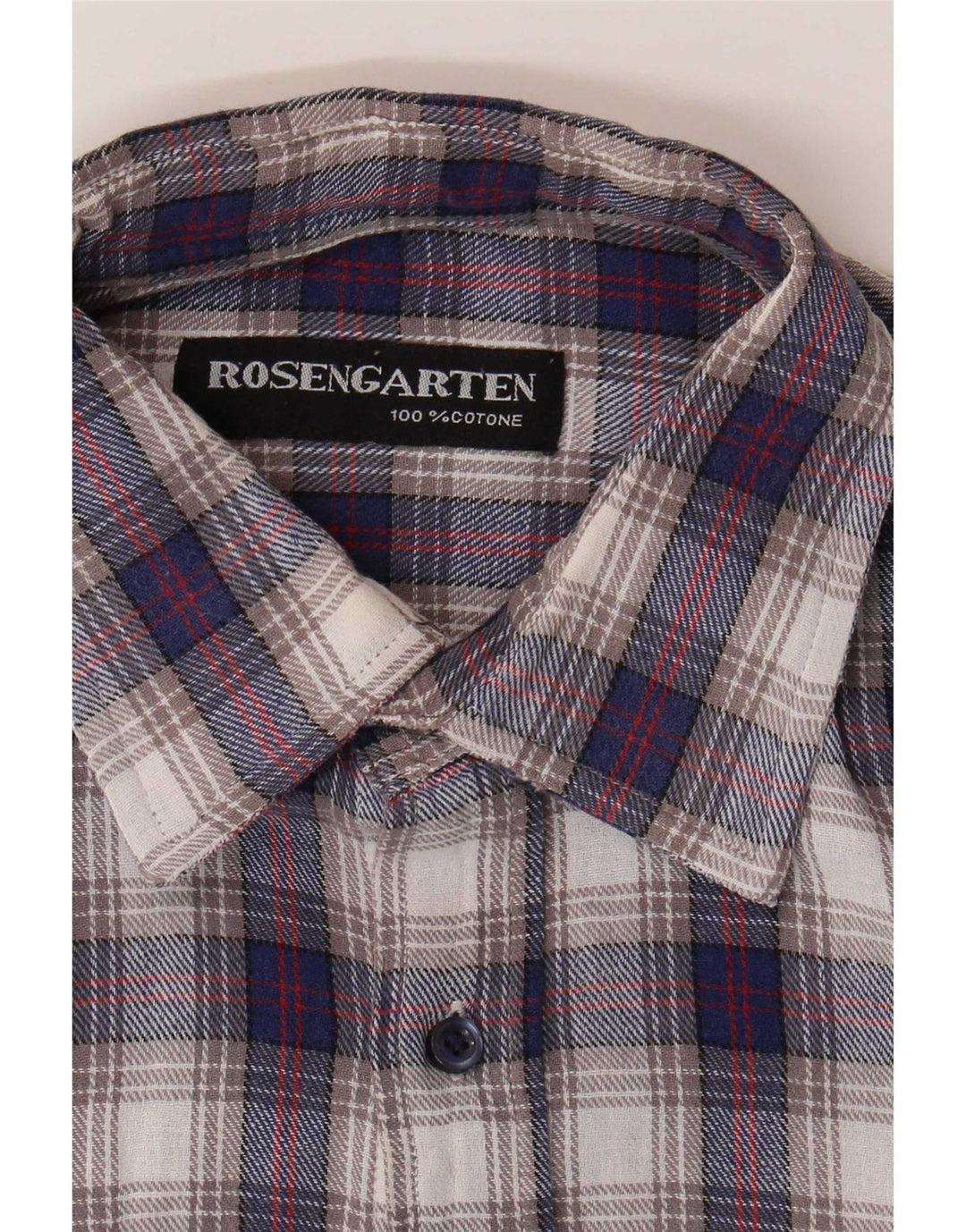 Rosengarten Herre flannelskjorte Medium blå ternet bomuld