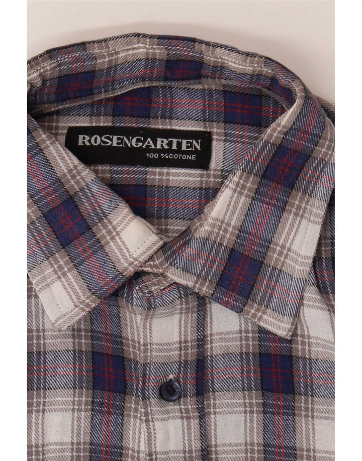 Rosengarten Herre flannelskjorte Medium blå ternet bomuld
