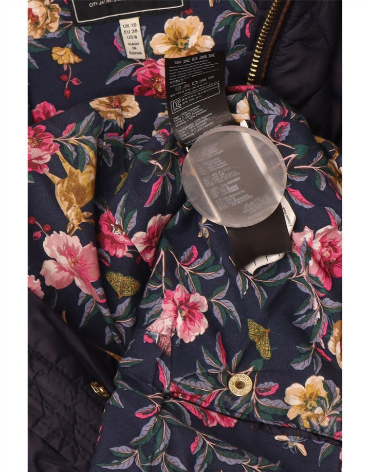 JOULES Quiltet jakke til kvinder UK 10 Lille marineblå polyamid