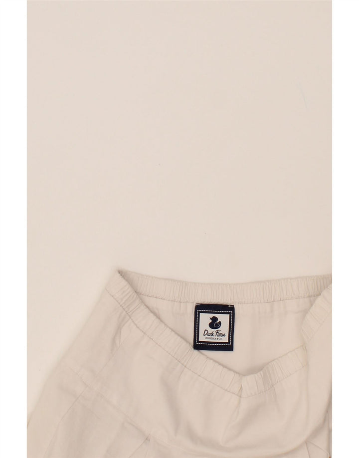 VINTAGE Womens Mini Skirt W32 Large White Cotton Vintage Vintage and Second-Hand Vintage from Messina Hembry 