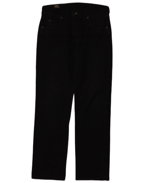LEE Mens Seattle Straight Jeans W34 L33 Sort Bomuld